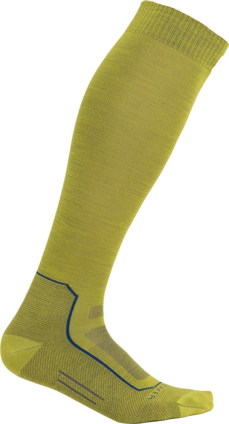 Ski+ Over The Calf Socks - Ultralight Cushion - Mens - Bio Lime / Loden / Lazurite 1