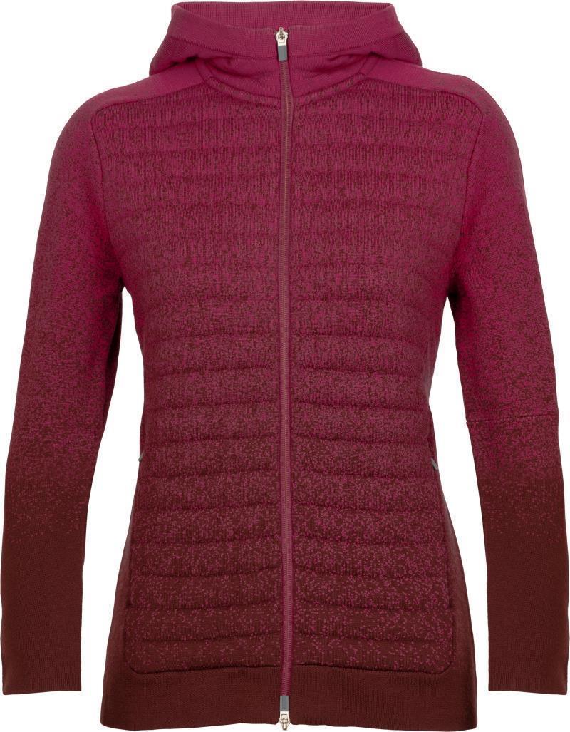 ZoneKnit Insulated LS Zip Hoodie - Into the Deep - Womens - Cherry / Espresso 1