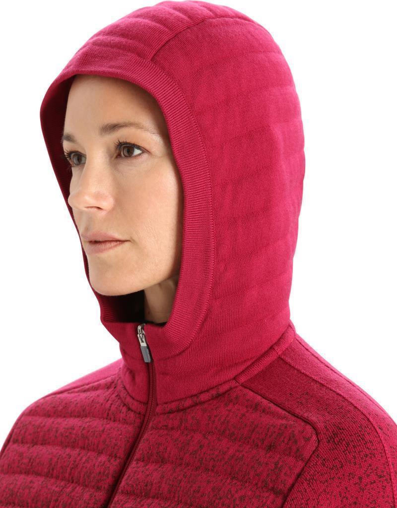 ZoneKnit Insulated LS Zip Hoodie - Into the Deep - Womens - Cherry / Espresso 4