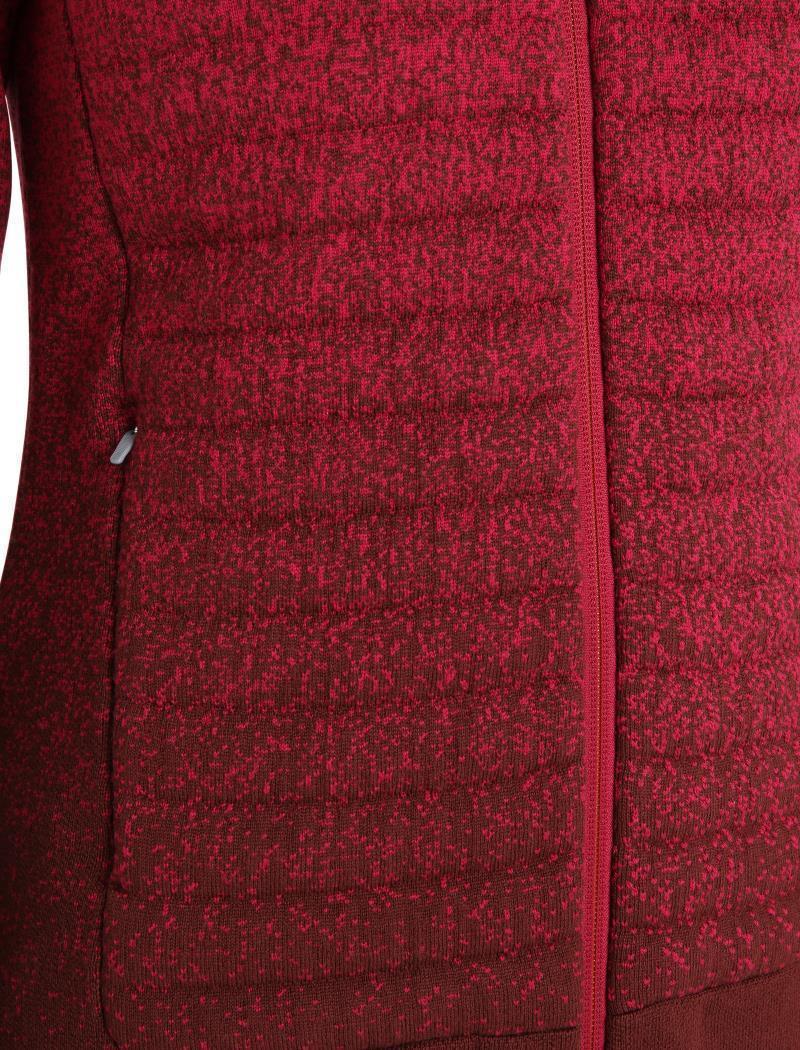 ZoneKnit Insulated LS Zip Hoodie - Into the Deep - Womens - Cherry / Espresso 6