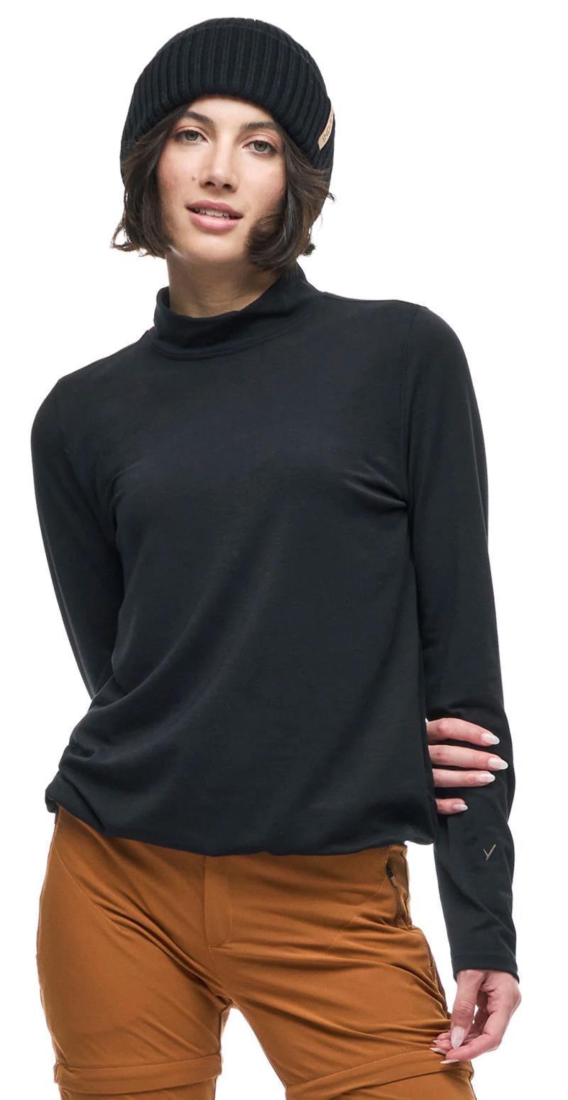 Baris LS Mock-Neck Sweater - Womens - Black 1