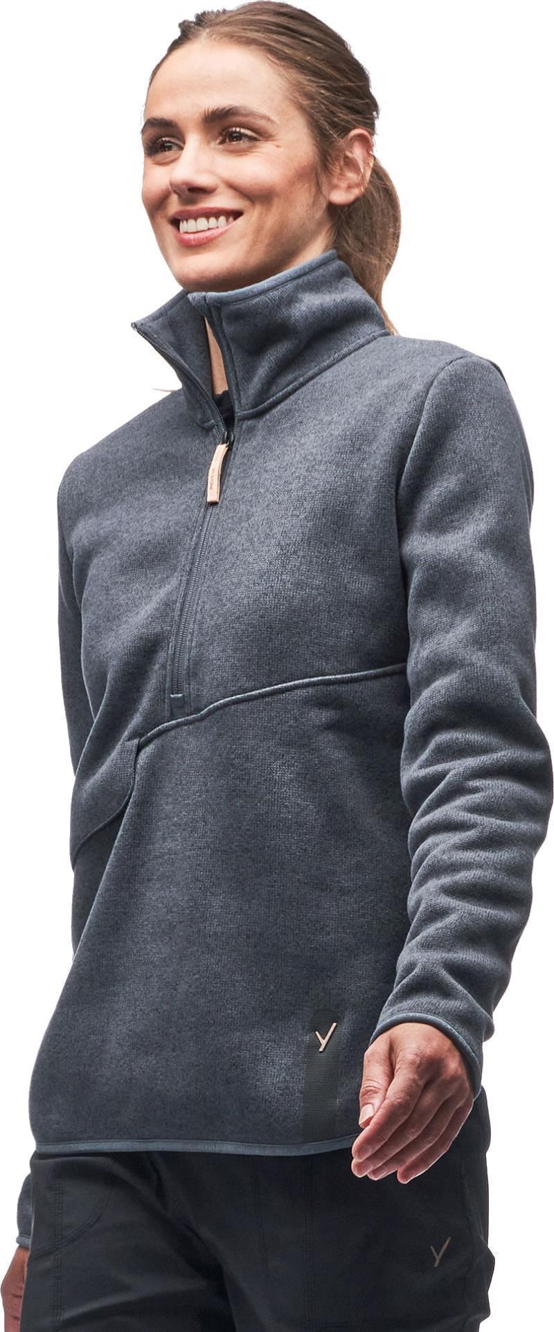 Hiti Polartec Microfleece 1/4 Zip Sweater - Womens - Denim Heather 2