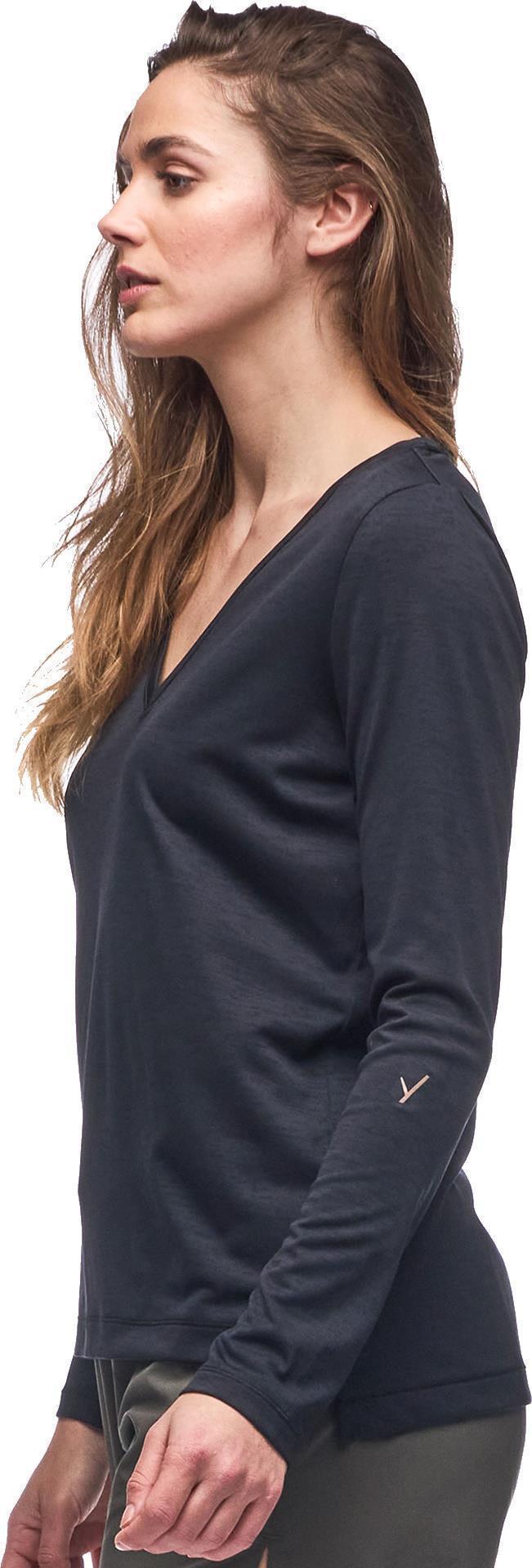 Luna LS V-Neck Shirt - Womens - Black 2