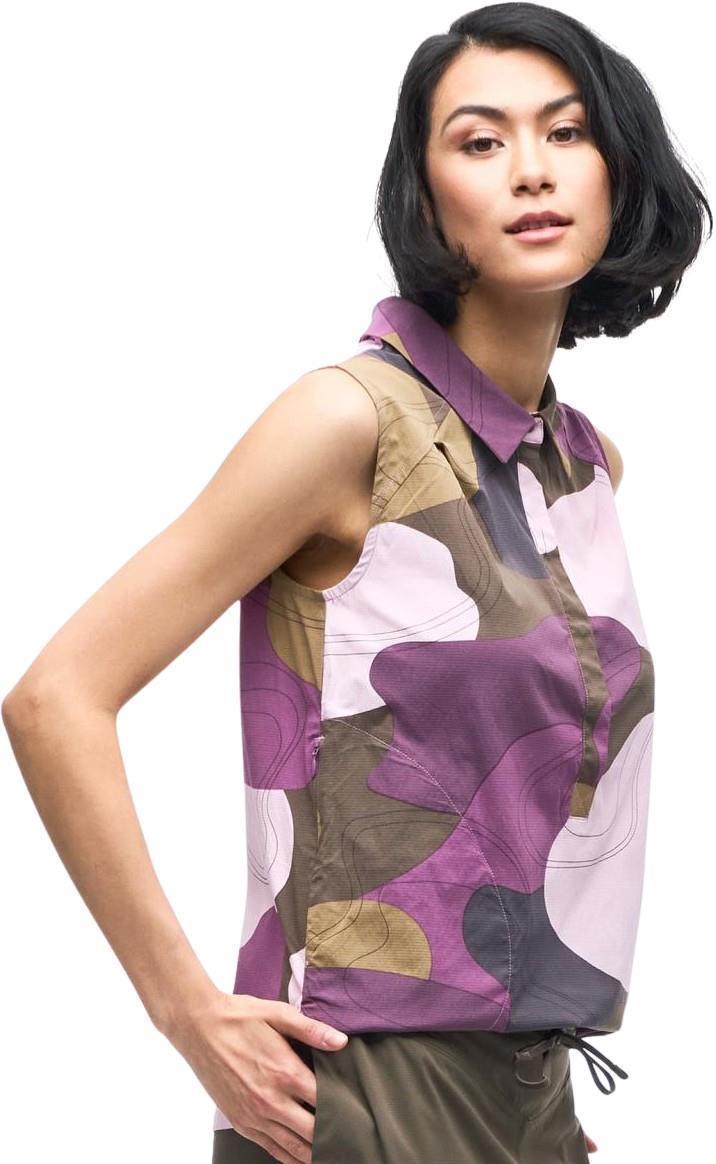 Zufara II Sleeveless Button Up - Womens - Pebble Topo Print 3