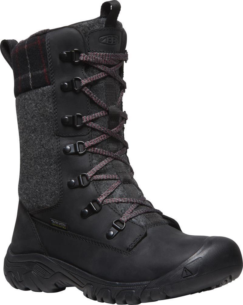 Greta Tall Boot WP - Womens - Black / Black Plaid 1