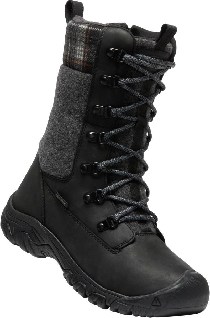Greta Tall Boot WP - Womens - Black / Black Plaid 1