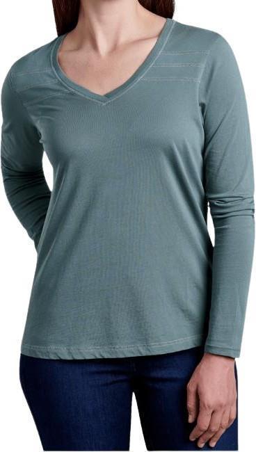 Arabella V Neck LS - Womens - Evergreen 1
