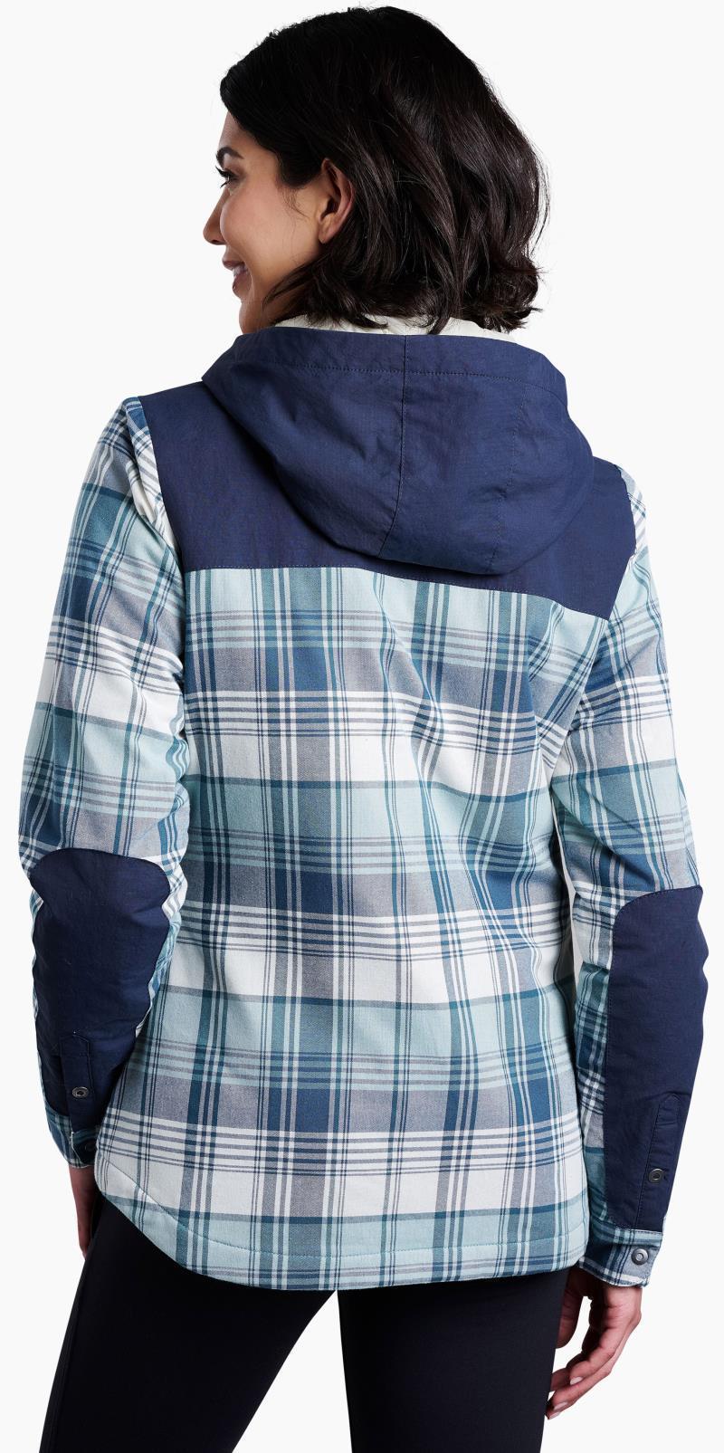 Artisan Hooded Shirt Jacket - Womens - dusty blue 1