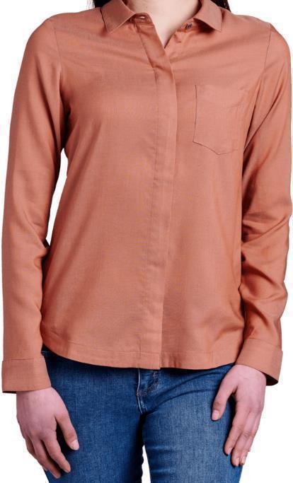 Hadley Plaid LS - Womens - Clay 1