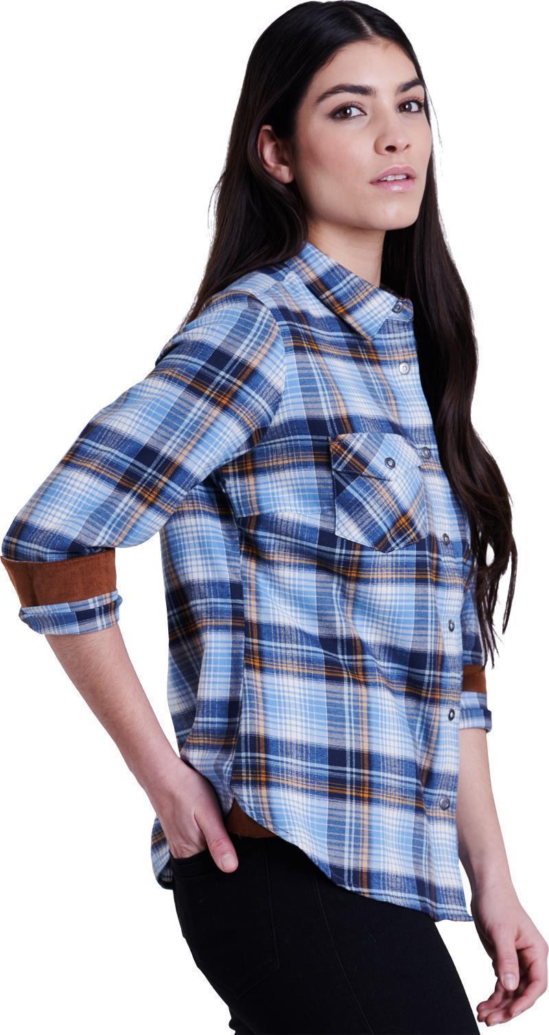 Tess Flannel LS - Womens - Big Sky Blue 3