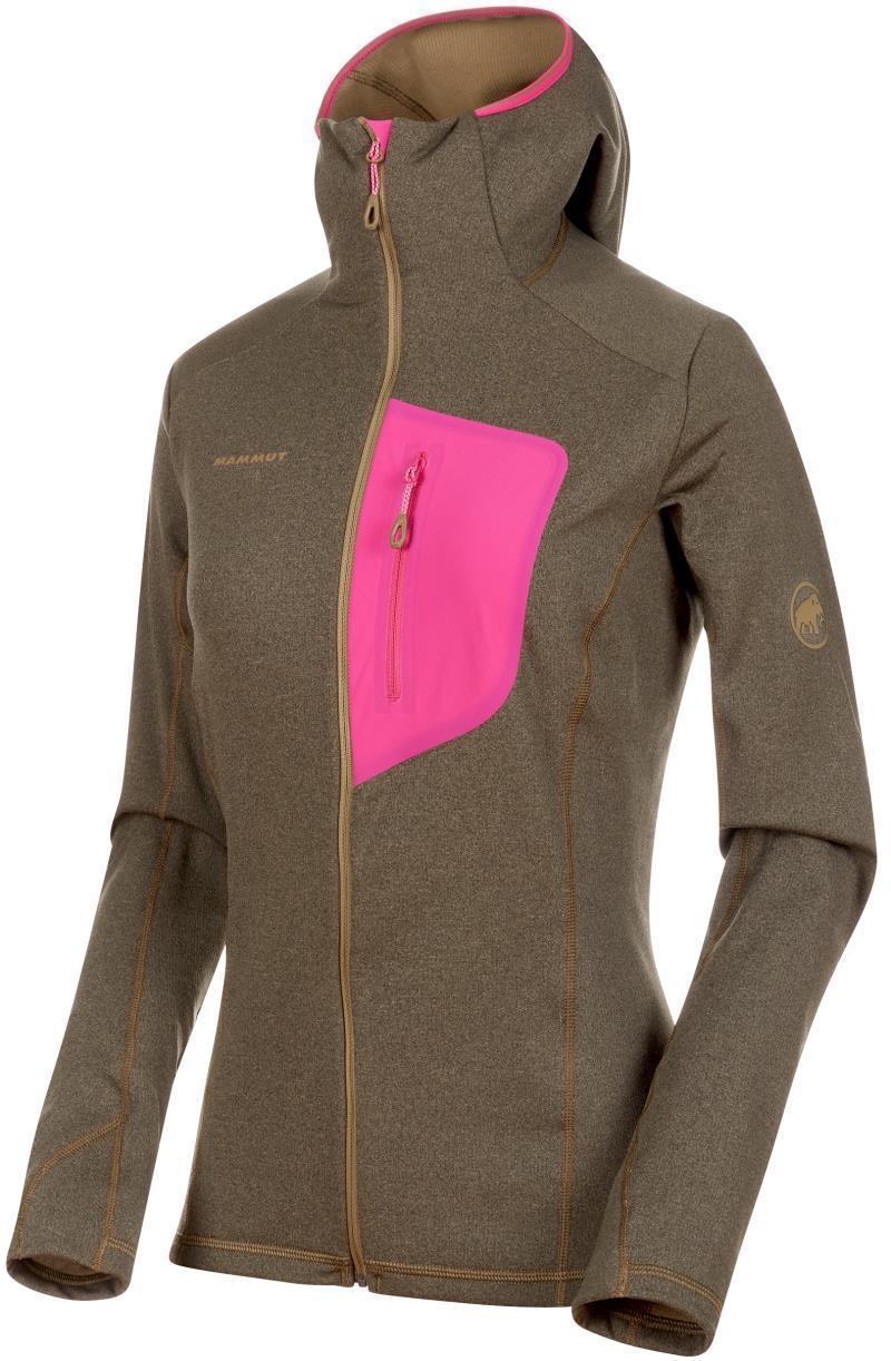 Aconcagua Light ML Hooded Jacket - Womens - Olive Melange / Pink 1