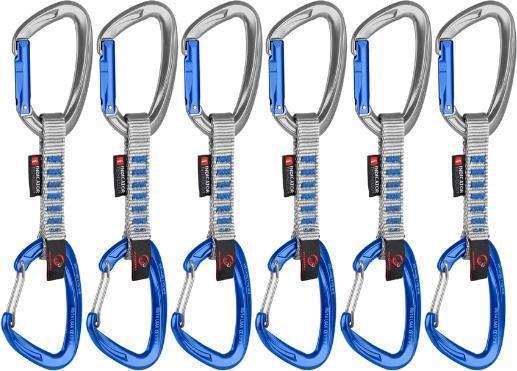 Crag Key Lock 10cm Indicator Quickdraw - Straight Gate / Bent Gate - Silver / Ultramarine - 6-Pack - Not Applicable 1