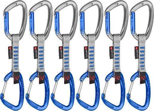 Crag Key Lock 10cm Indicator Quickdraw - Straight Gate / Wire Gate - Silver / Ultramarine - 6-Pack - Not Applicable 1