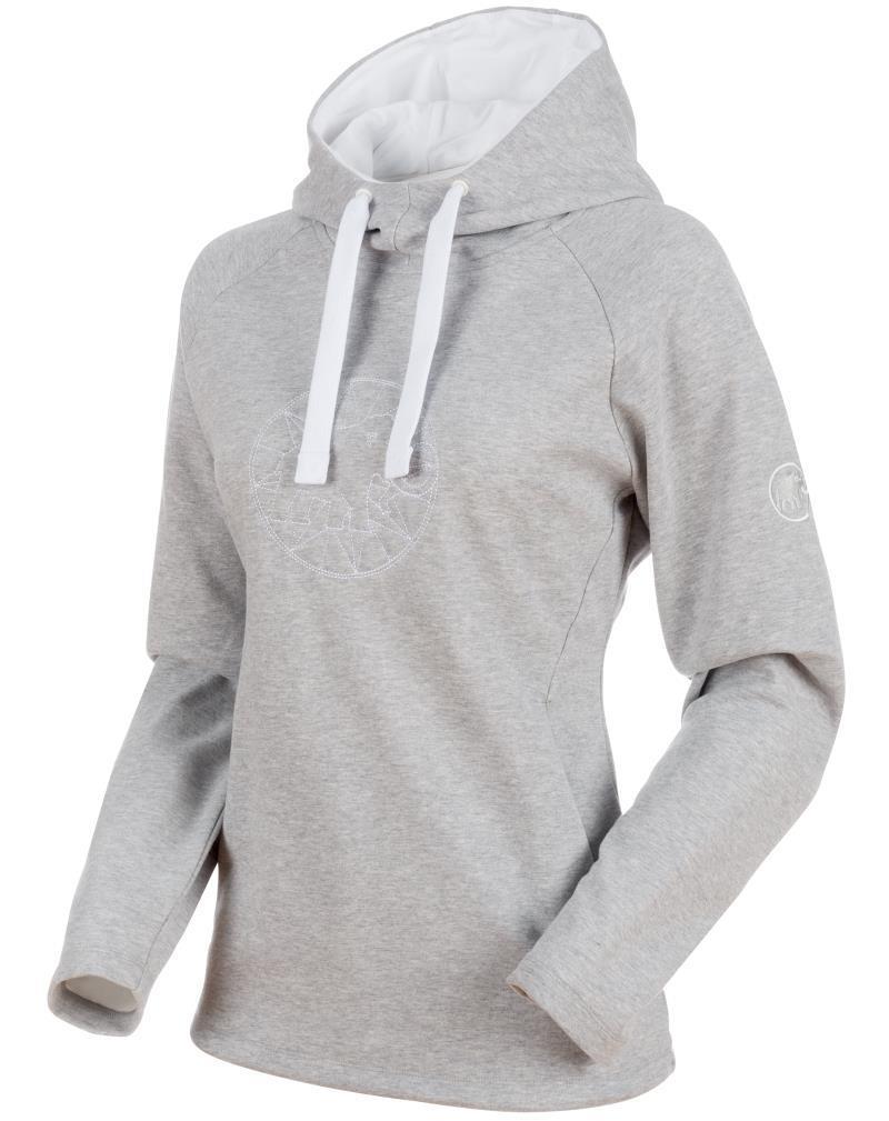 Mammut Logo ML Hoody - Womens - Stone Grey Melange / White 1