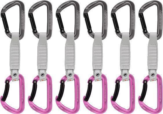 Workhorse Key Lock 12cm Quickdraw - Straight Gate / Bent Gate - Grey / Pink - 6-Pack - Not Applicable 1