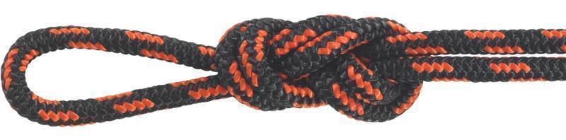 Nylon Accessory Cord, 5/32" / 4mm x 92m (Sold p/mtr) - Black / Orange DK 1