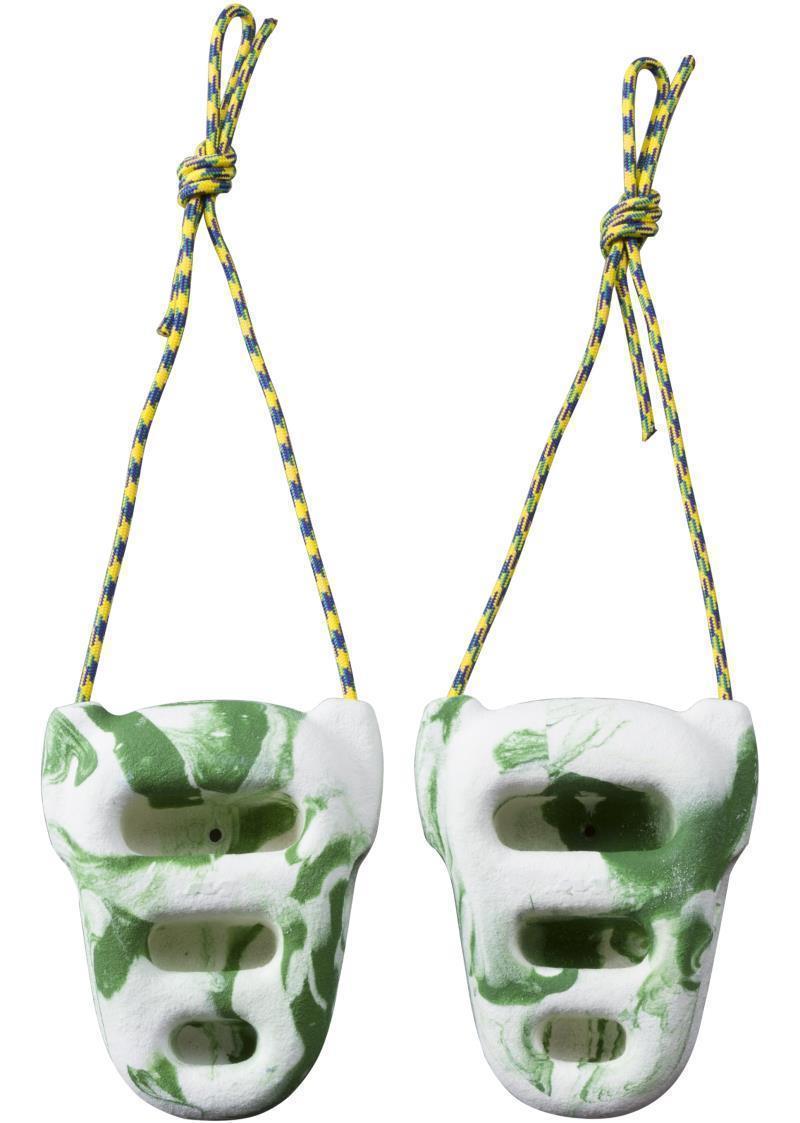 Rock Rings 3D - Pair - Green / White Swirl 1
