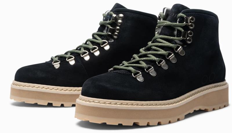 Hiking Core, Suede, Shearling Lining - Womens - Navy 1