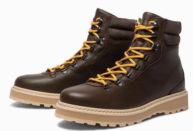 Hiking, Flat Leather, Shearling Lining - Mens - Chocolate 1
