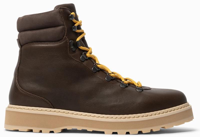 Hiking, Flat Leather, Shearling Lining - Mens - Chocolate 2