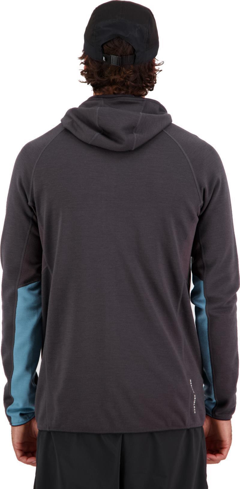Approach Merino Gridlock Hood - Mens - Blue Slate / Black 2