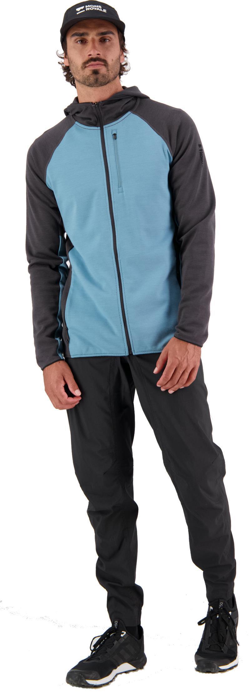 Approach Merino Gridlock Hood - Mens - Blue Slate / Black 4