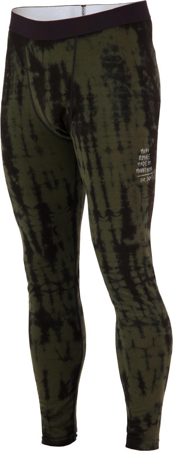 Cascade Merino Flex 200 Leggings - Print - Mens - Olive Tie Dye 1