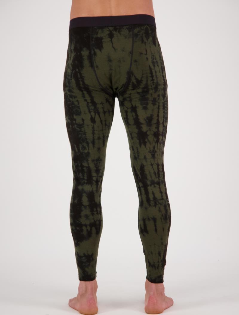 Cascade Merino Flex 200 Leggings - Print - Mens - Olive Tie Dye 2