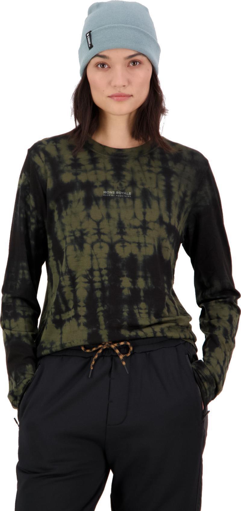 Icon Relaxed LS - Dyed - Womens - Olive Tie Dye 2