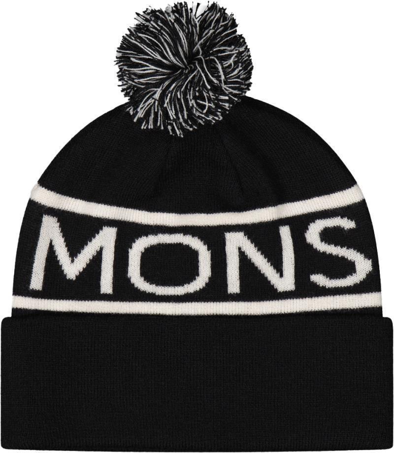 McCloud Pom Pom Merino Beanie - Black / White 1