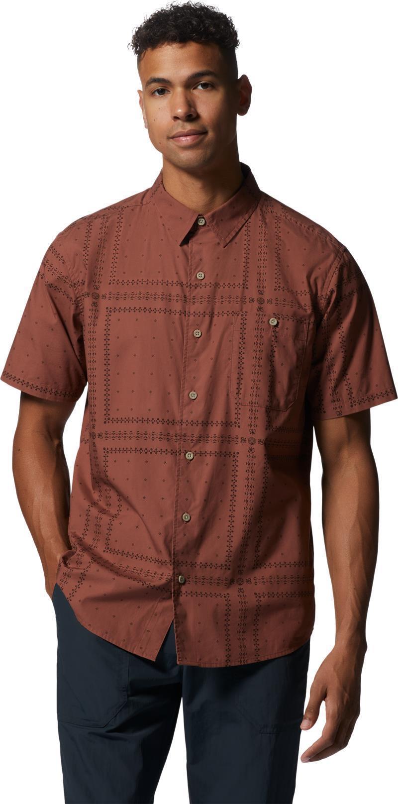 Big Cottonwood SS Shirt, Tall - Mens - Clay Earth Bandana Grid 1