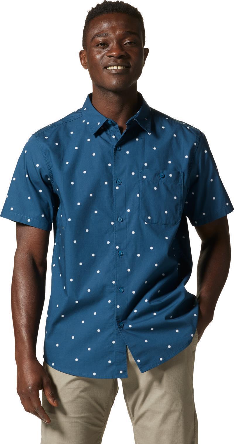 Big Cottonwood SS Shirt - Mens - Dark Caspian Micro Sun Dot Print 1