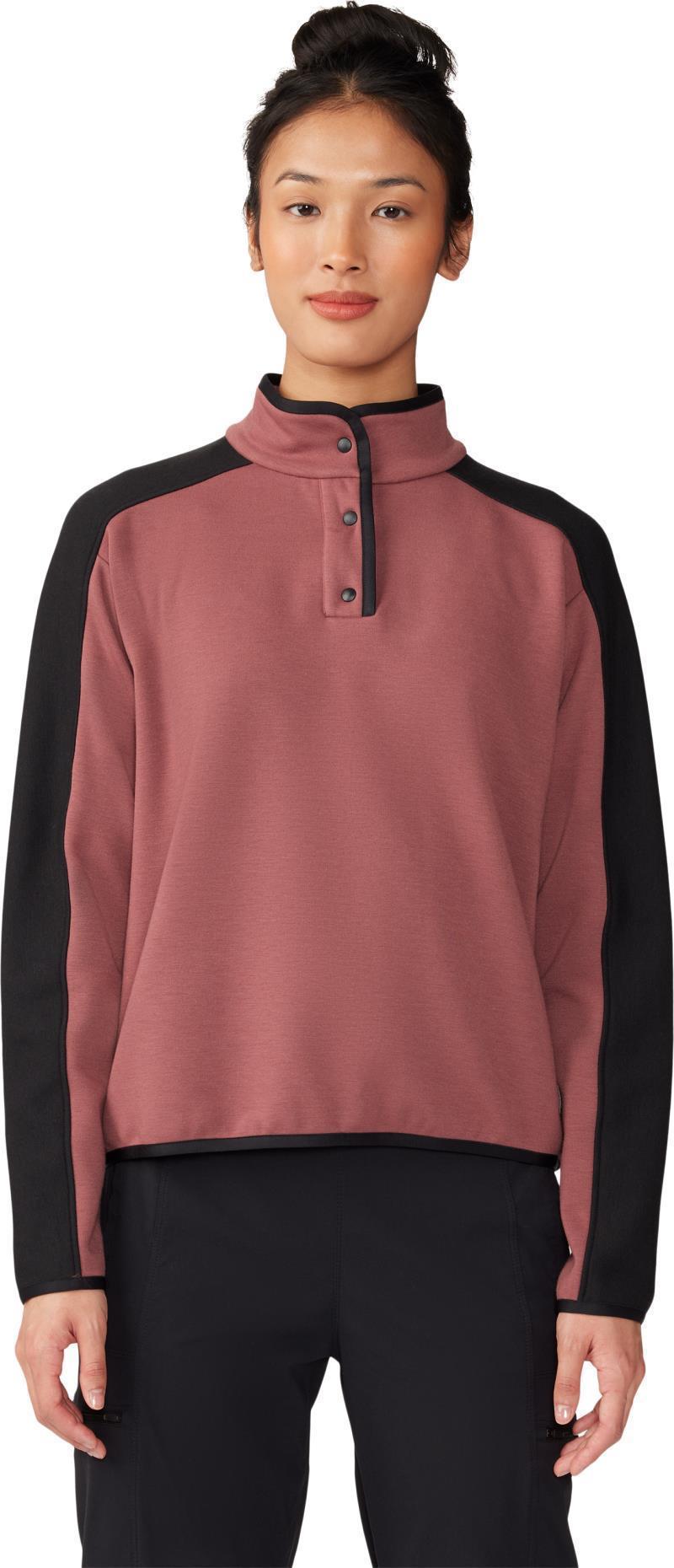 Camplife Snap Neck Pullover - Womens - Clay Earth 1