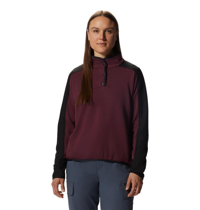 Camplife Snap Neck Pullover - Womens - Cocoa Red 1