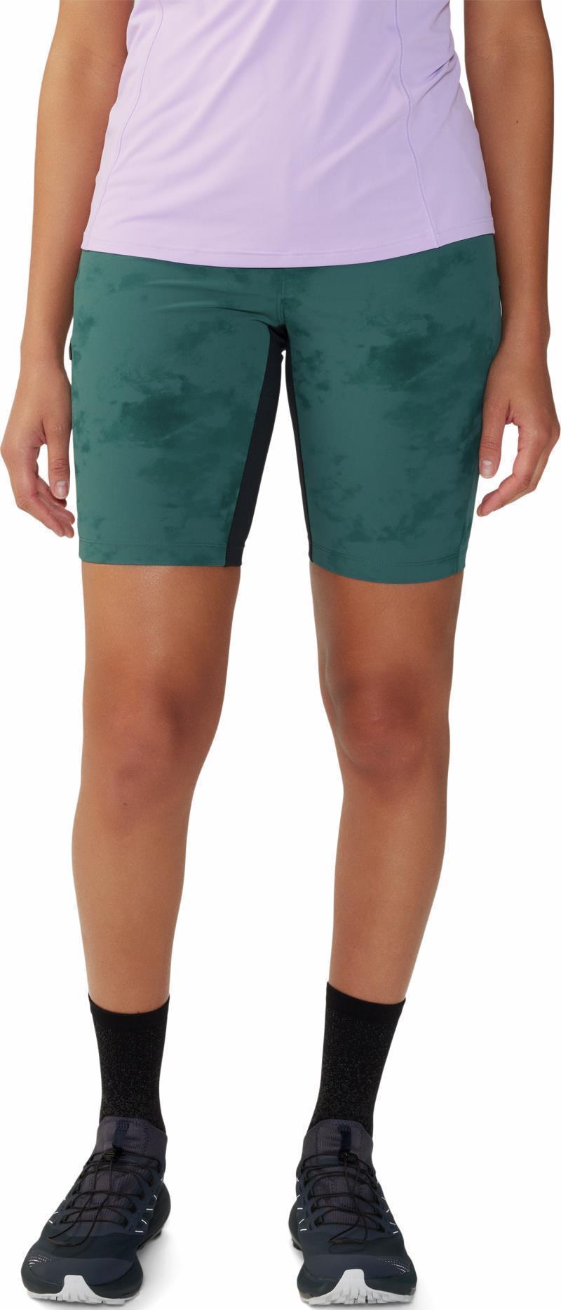 Chockstone Trail Short Tights, 9" Inseam - Womens - Aqua Green Nebula Print 2