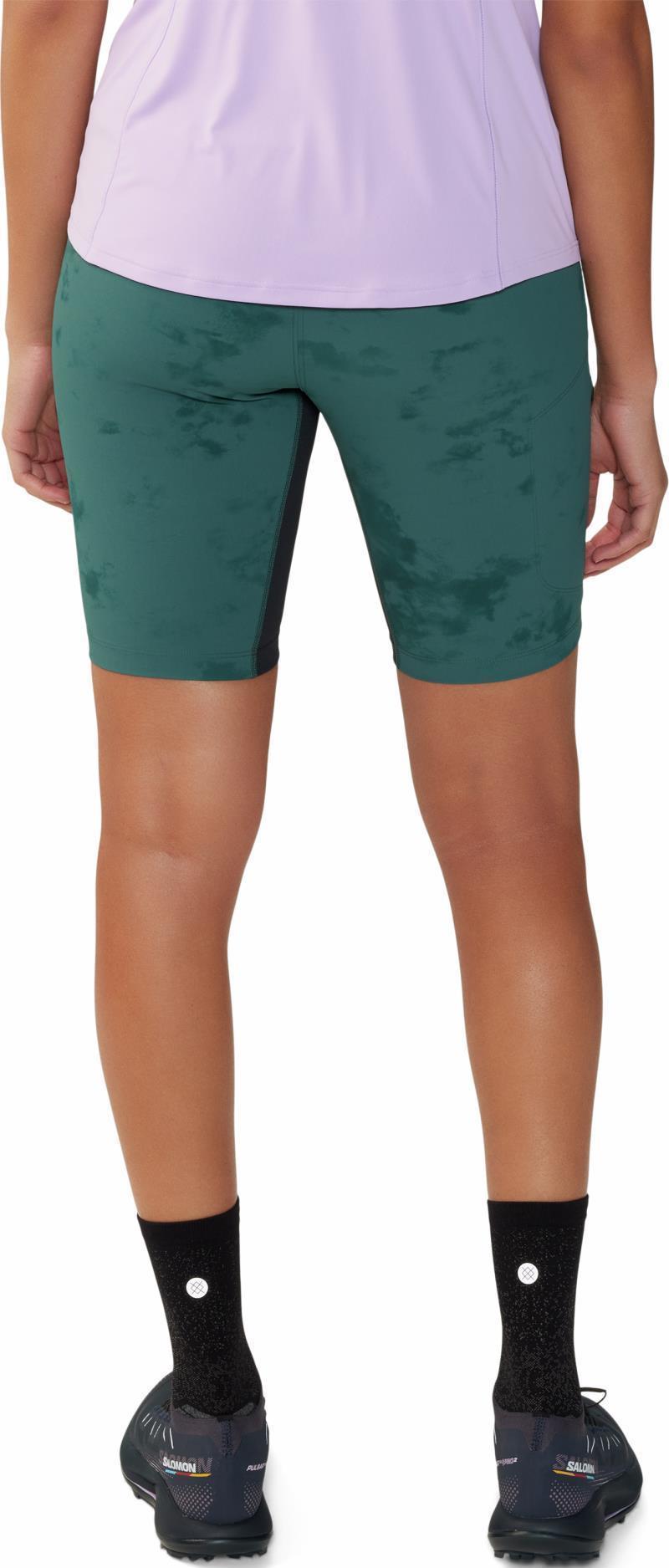 Chockstone Trail Short Tights, 9" Inseam - Womens - Aqua Green Nebula Print 3