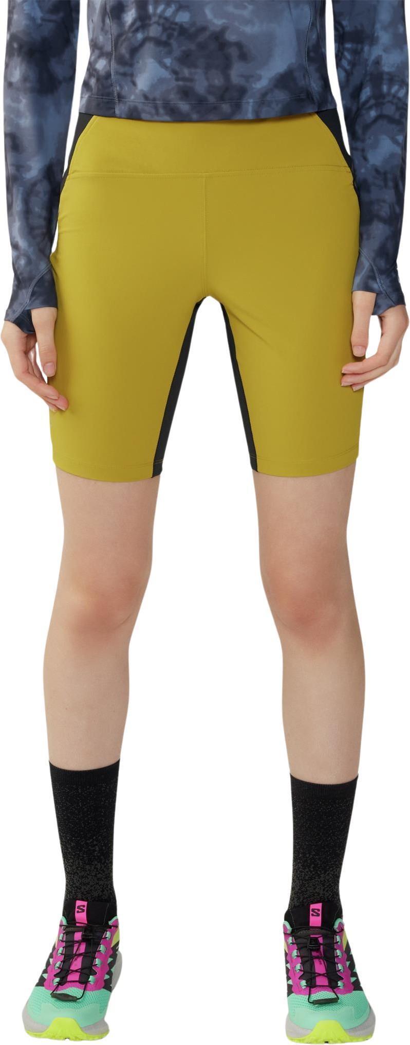Chockstone Trail Short Tights, 9" Inseam - Womens - Dark Citron 2