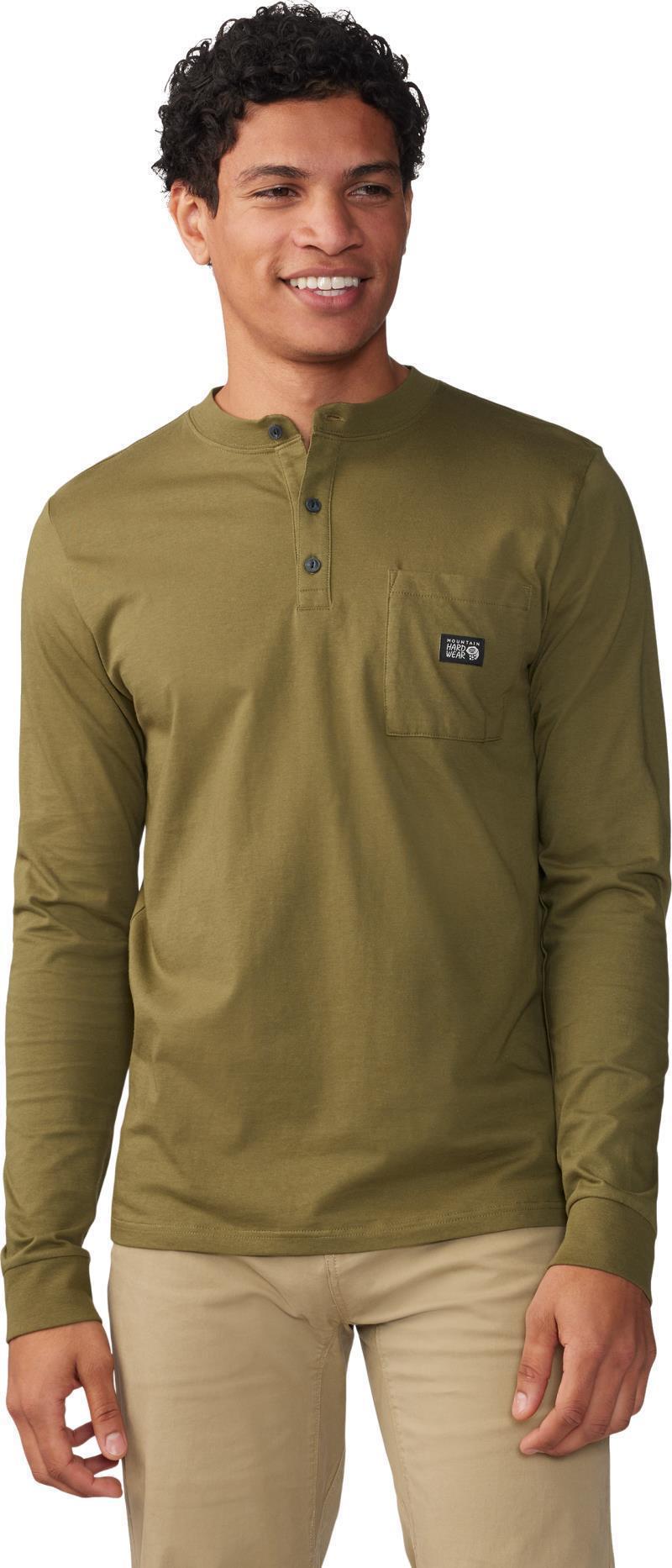 Cotton Ridge LS Henley - Mens - Combat Green 1
