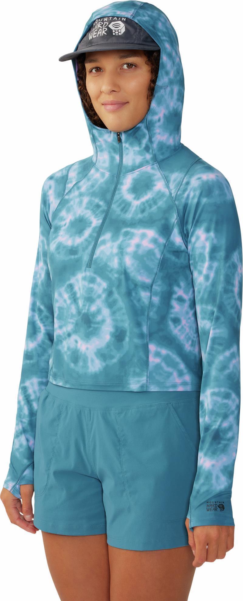 Crater Lake Crop Zip - Womens - Baltic Blue Spore Dye Print 4