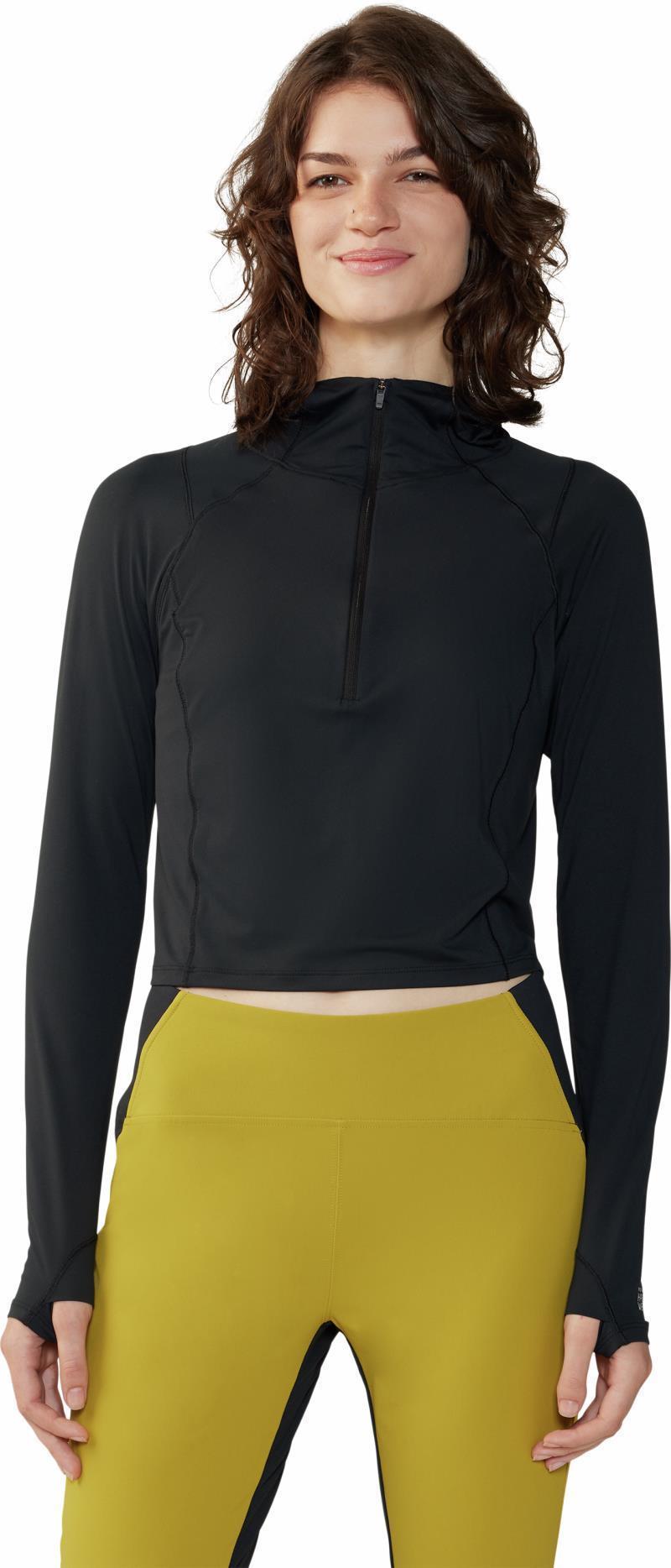 Crater Lake Crop Zip - Womens - Black 3