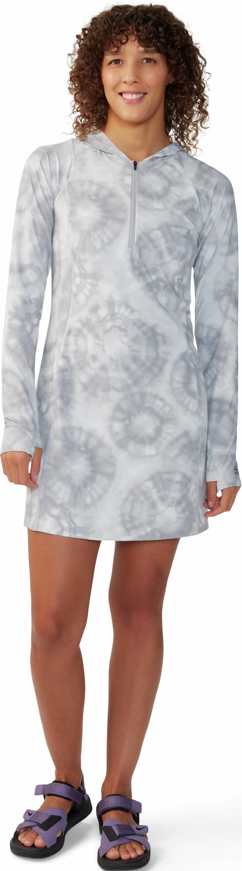 Crater Lake Dress - Grey Ice Spore Dye Print 1