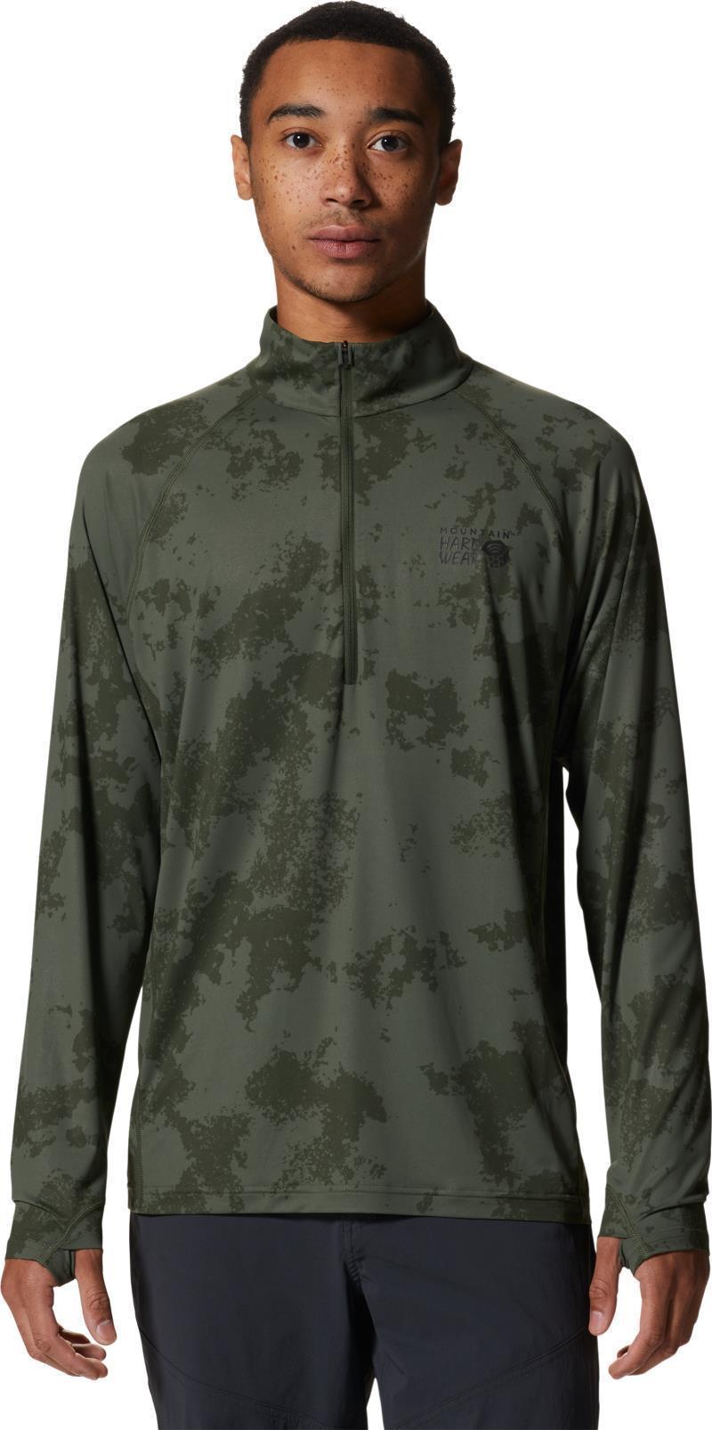 Crater Lake Half Zip - Mens - Surplus Green Scatter Dye Print 1