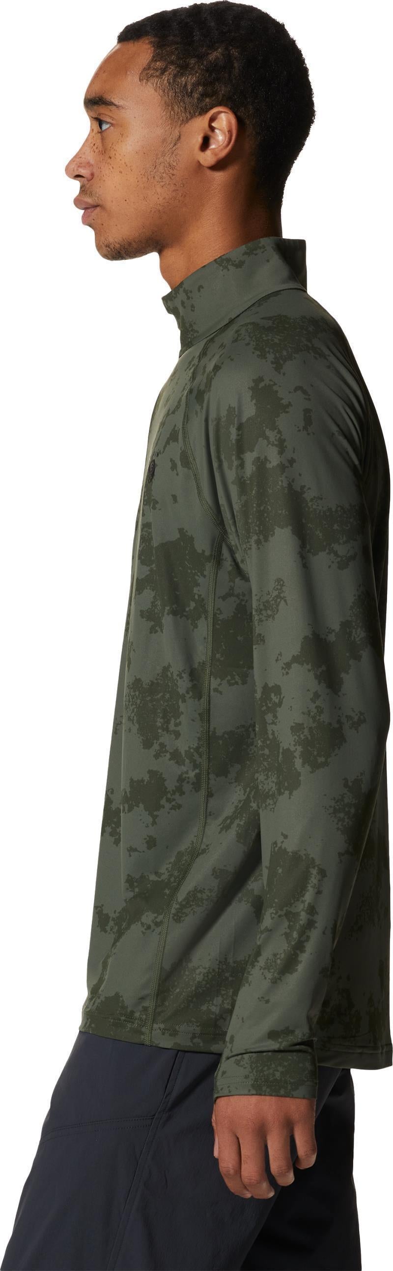 Crater Lake Half Zip - Mens - Surplus Green Scatter Dye Print 2