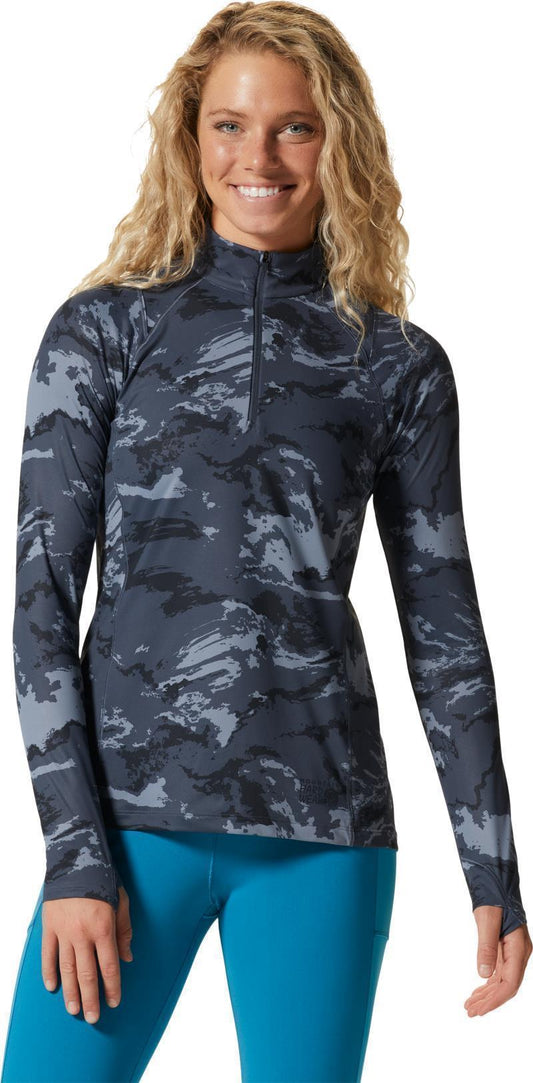 Crater Lake Half Zip - Womens - Blue Slate Crag Camo Print 1