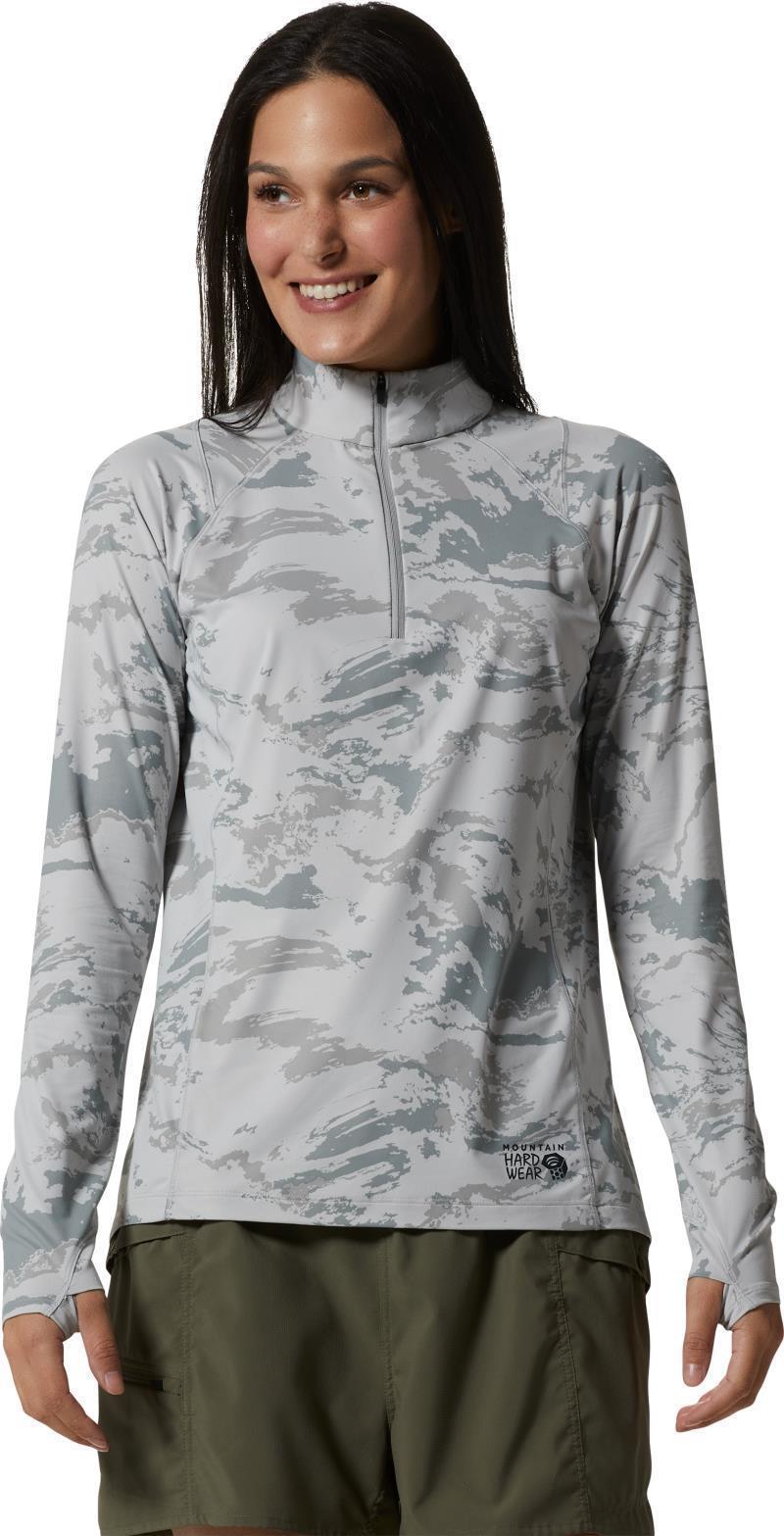 Crater Lake Half Zip - Womens - Grey Ice Crag Camo Print 1