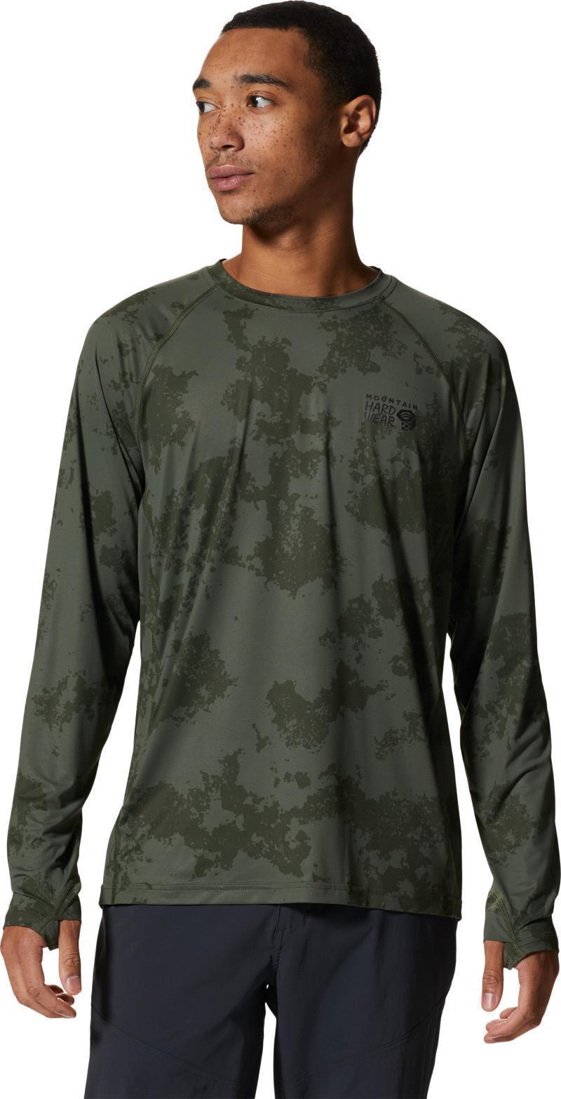 Crater Lake LS Crew - Mens - Surplus Green Scatter Dye Print 1
