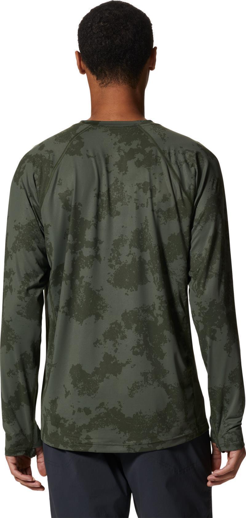 Crater Lake LS Crew - Mens - Surplus Green Scatter Dye Print 2