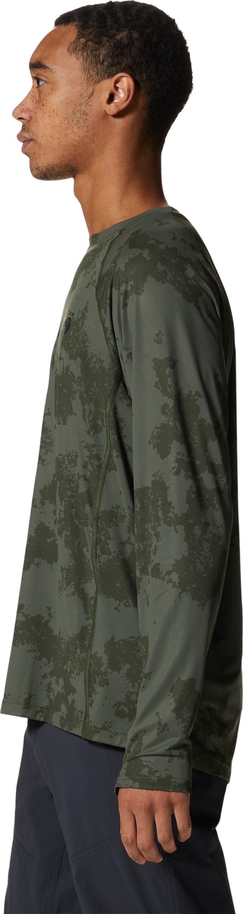 Crater Lake LS Crew - Mens - Surplus Green Scatter Dye Print 3