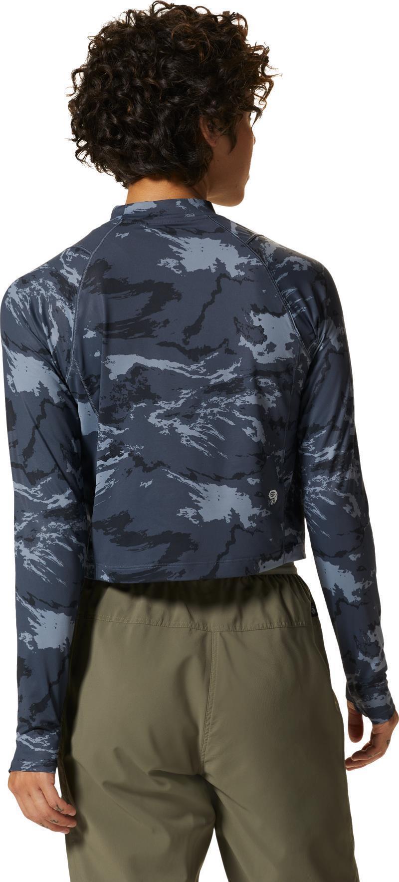 Crater Lake LS Crop - Womens - Blue Slate Crag Camo 2