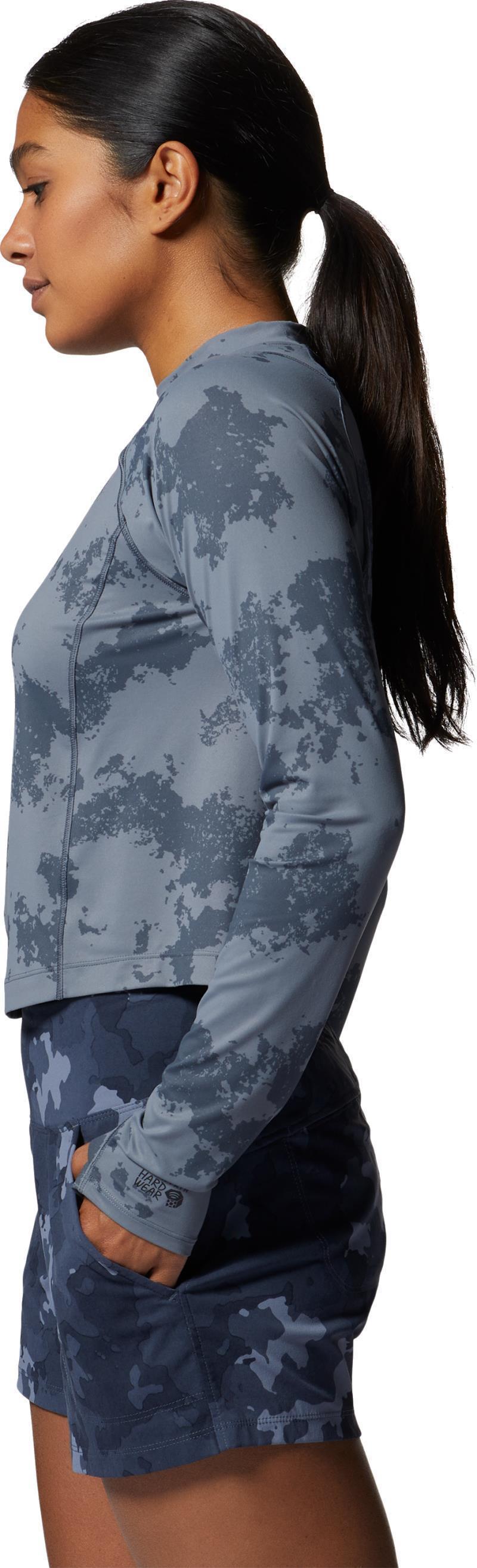 Crater Lake LS Crop - Womens - Blue Slate Scattered Dye Print 2